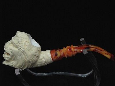 Wild Lion Meerschaum Pipe Animal by Emin FreeHand Vintage looks Ebay Meerco 1219