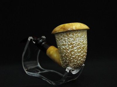 Yellow Calabash Solid Block Meerschaum Pipe Burnt Art work Huge Hand made 0669