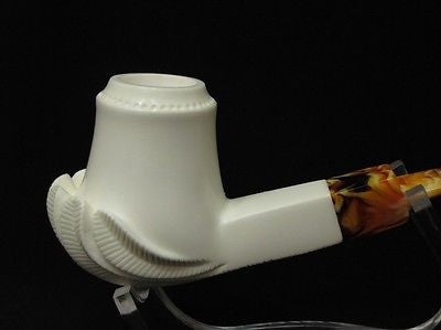 Smooth Tulip Floral Solid Block Meerschaum Pipe Free hand Ideal Big Bowl 0507