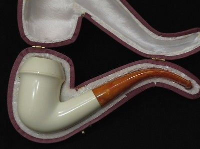 Smooth Calabash Plain Block Meerschaum Pipe Tobacco Smoking Handmade Turkey 2091