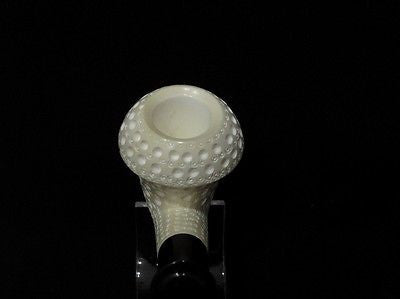 Half Bent Lattice Calabash Block Meerschaum Pipe 2stem Classic Churchwarden 0954