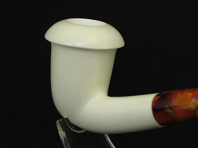 Smooth Calabash Block Meerschaum Pipe Big Bowl Case Stand Pouch Gift 3144