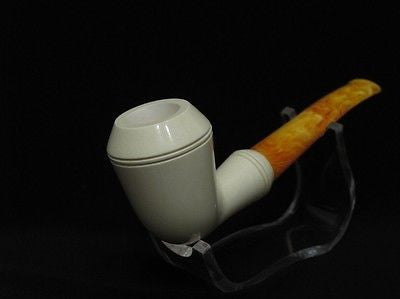 Smooth Straight Bulldog Block Meerschaum Pipe Colors fast Gift Case Meerco 6611