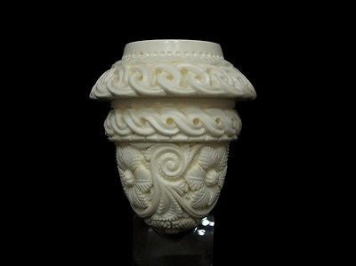 Floral Celtic Calabash Block Meerschaum Pipe by Emin Gift Pipes Big Bowl 4985