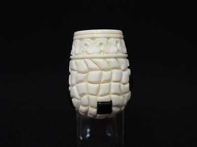 Italian Style Canadian Block Meerschaum Pipe w/ Inlaid Black Onyx Rare Cor 2860