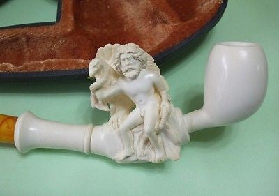 Eagle, Snake, Man Prominent Tobacco Meerschaum Pipe Greek Mythology Gift 7791