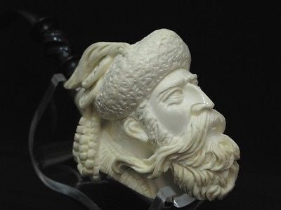 Moroccan Arabian Cavalier Musketeer Block Meerschaum Pipe 925 Silver by Cor 3478
