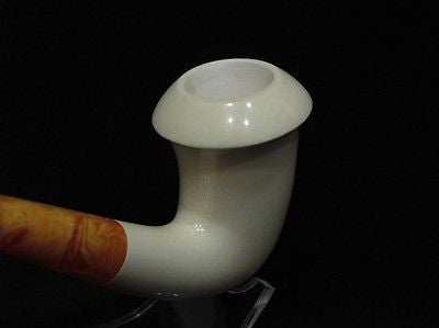Smooth Bent Calabash Meerschaum Pipe magnesite block seafoam pipa Gift Case 7507