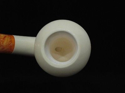 Smooth Bent Calabash Meerschaum Pipe magnesite block seafoam pipa Gift Case 7507