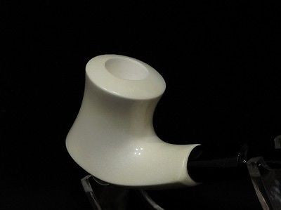 Smooth Bent Plain Block Meerschaum Pipe seafoam Colors faster Freehand 0268