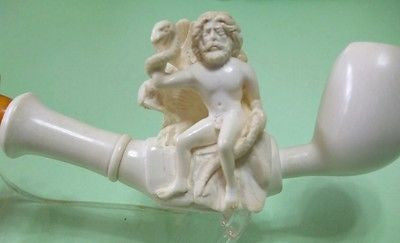 Eagle, Snake, Man Prominent Tobacco Meerschaum Pipe Greek Mythology Gift 7791