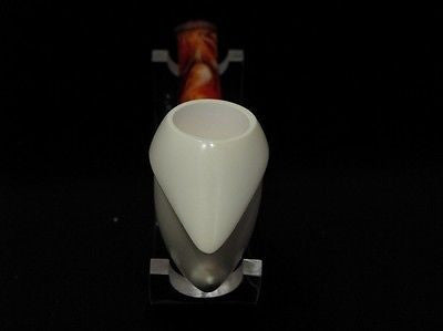 Smooth Abstract block Meerschaum Pipe Tobacco smoking Gift Case hand made 7764