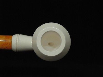 Smooth Straight Bulldog Block Meerschaum Pipe Colors fast Gift Case Meerco 6611
