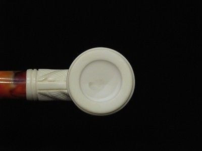 Straight Billiard Floral Block Meerschaum Pipe Hand carved Flower for Women 2027