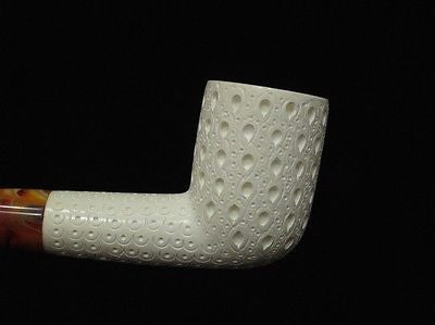 Lattice Straight Billiard Block Meerschaum Pipe Tobacco smoking from Turkey 3461