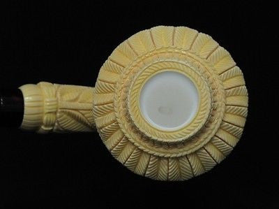 Topkapi Calabash Floral Meerschaum Pipe Huge Yellow Antique looks ebay pipe 8224