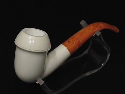 Smooth Calabash Plain Block Meerschaum Pipe Tobacco Smoking Handmade Turkey 2091