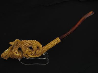 Dragon Family, 2 Headed Eagle, A Child Meerschaum Pipe Collectible Massive 0501