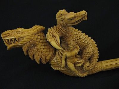 Dragon Family, 2 Headed Eagle, A Child Meerschaum Pipe Collectible Massive 0501