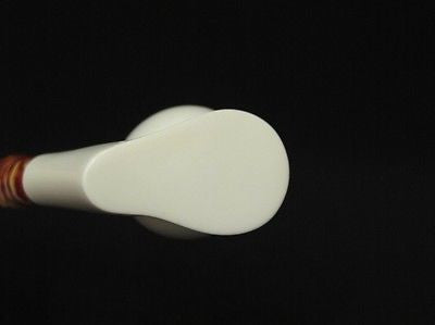 Smooth Full Bent Block Meerschaum Pipe White stone Freehand Smoker Big Bowl 9725