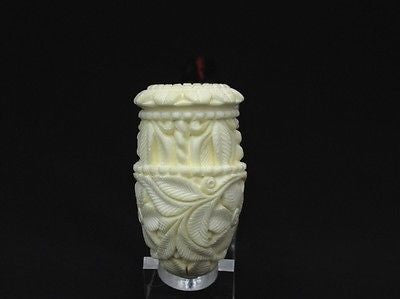 Floral Topkapi Calabash Bent Block Meerschaum Pipe Classic Gift Big Bowl 8610