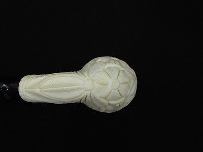 Floral Topkapi Calabash Bent Block Meerschaum Pipe Classic Gift Big Bowl 8610