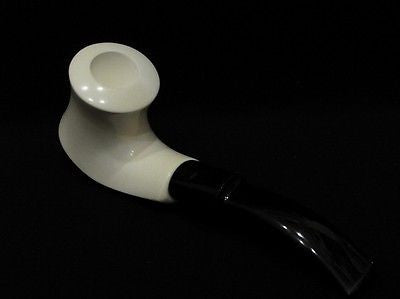 Smooth Bent Plain Block Meerschaum Pipe seafoam Colors faster Freehand 0268