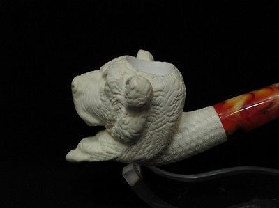Cute Bear Block Meerschaum Pipe Animal sepiolite ideal smoking Hand carved 3269