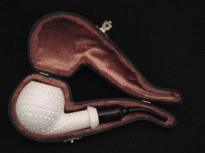 9 mm Filter Lattice Danske Apple Block Meerschaum Pipe Gift Case Big Bowl 7282