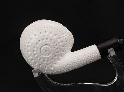 9mm Filter Lattice HalfBent Block Meerschaum Pipe Cobra Beret Emin Big Bowl 0650