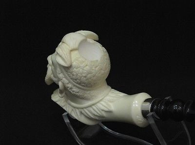 Australian Aboriginal Warrior Block Meerschaum Pipe 925 Silver Band H. Cor 0591