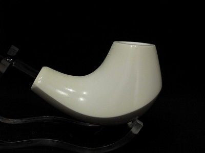 Classic Plain Smooth Block Meerschaum Pipe Acrylic mouth piece Free hand 2325