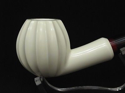 Beautiful Swirled Apple Smooth Block Meerschaum Pipe Turkish tobacco smoker 8485