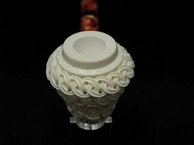 Floral Celtic Calabash Block Meerschaum Pipe by Emin Gift Pipes Big Bowl 4985