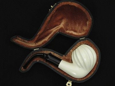 Full Bent Whirling Paneled Block Meerschaum Pipe Apple smoking pipes eBay 8377