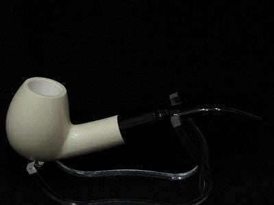 Smooth Bent Billiard Block Meerschaum Pipe Colors fast Hand carved Acrylic 4234