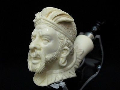 Australian Aboriginal Warrior Block Meerschaum Pipe 925 Silver Band H. Cor 0591