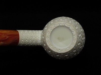 Lattice Apple Bent Block Meerschaum Pipe Tobacco Smoking Sea foam Eskisehir 0774
