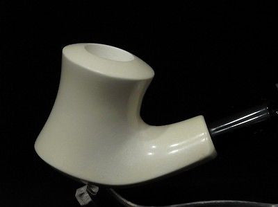 Smooth Bent Plain Block Meerschaum Pipe seafoam Colors faster Freehand 0268