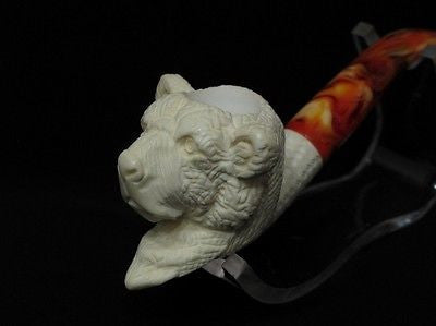 Cute Bear Block Meerschaum Pipe Animal sepiolite ideal smoking Hand carved 3269