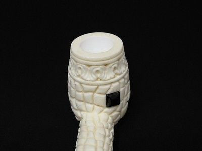 Italian Style Canadian Block Meerschaum Pipe w/ Inlaid Black Onyx Rare Cor 2860