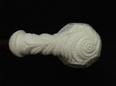 Spiral Danske Shank Block Meerschaum Pipe Unique pipes Hand made in Turkey 8431