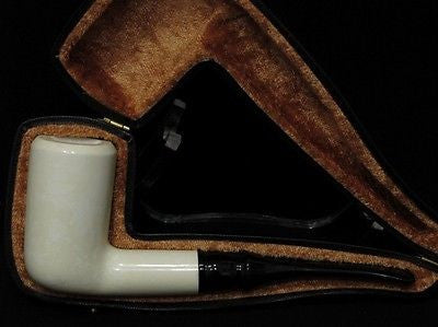 Excellent Smooth Straight Block Meerschaum Pipe Colors fast Rare meer stone 5375