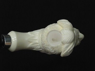 Australian Aboriginal Warrior Block Meerschaum Pipe 925 Silver Band H. Cor 0591