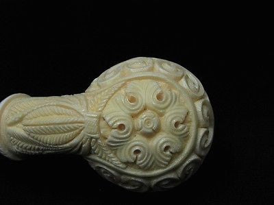 Floral Apple Danske Block Meerschaum Pipe Turkish pipes antique look Sitter 8420