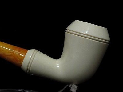 Smooth Straight Bulldog Block Meerschaum Pipe Colors fast Gift Case Meerco 6611