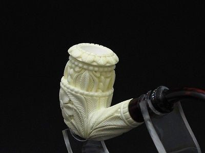 Floral Topkapi Calabash Bent Block Meerschaum Pipe Classic Gift Big Bowl 8610