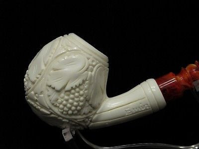 Bent Apple Vineyard Meerschaum Pipes tobacco smoking pipe by Emin Huge Bowl 8380