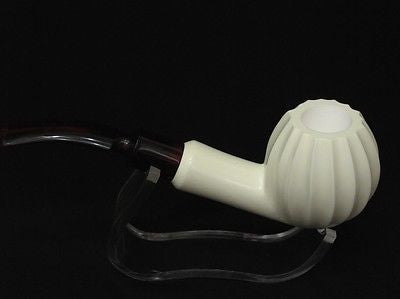 Beautiful Swirled Apple Smooth Block Meerschaum Pipe Turkish tobacco smoker 8485