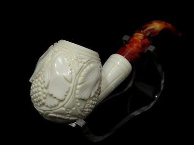 Bent Apple Vineyard Meerschaum Pipes tobacco smoking pipe by Emin Huge Bowl 8380
